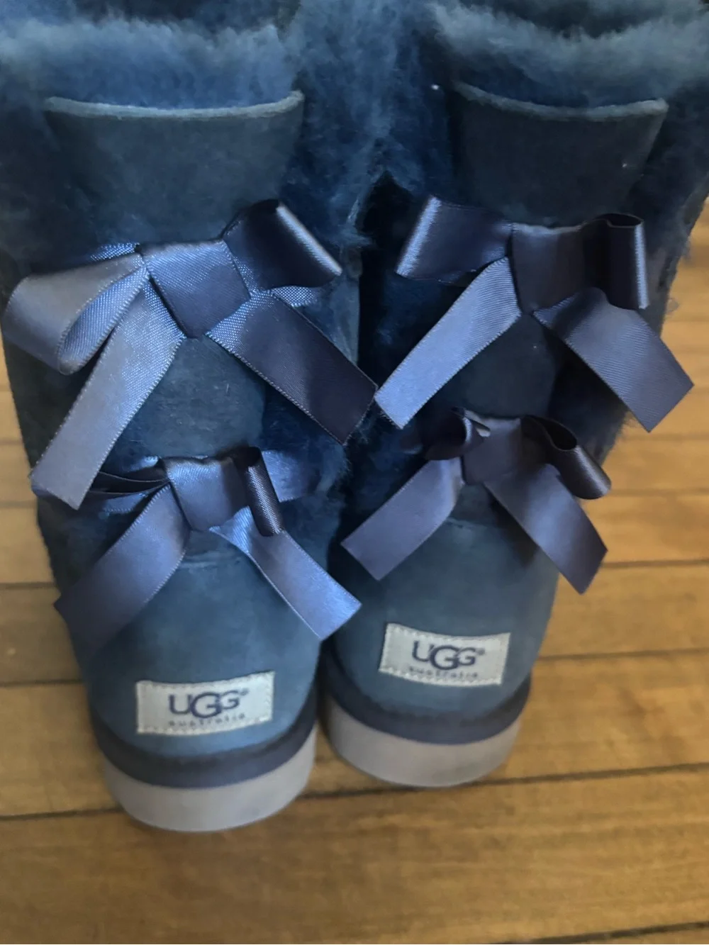 UGG Australia Navy Blue Bailey Bow II Boots